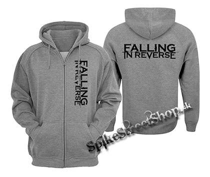 FALLING IN REVERSE - Logo - šedá pánska mikina na zips