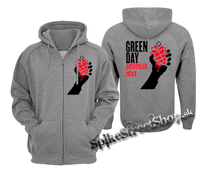 GREEN DAY - American Idiot - šedá pánska mikina na zips