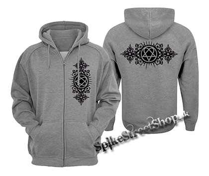 HEARTAGRAM - šedá pánska mikina na zips