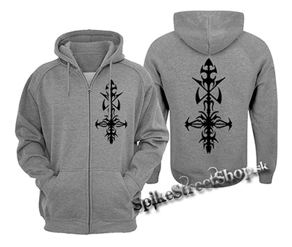 HYPOCRISY - Logo - šedá pánska mikina na zips