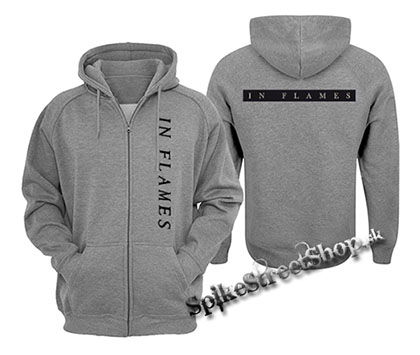 IN FLAMES - Plan Logo - šedá pánska mikina na zips