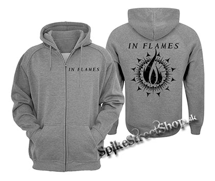 IN FLAMES - Sign - šedá pánska mikina na zips