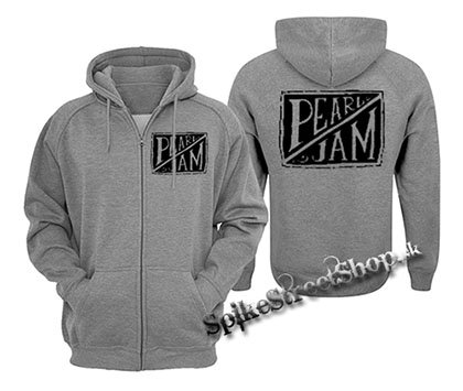 PEARL JAM - Logo - šedá pánska mikina na zips