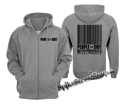 PEOPLE SHIT - šedá pánska mikina na zips