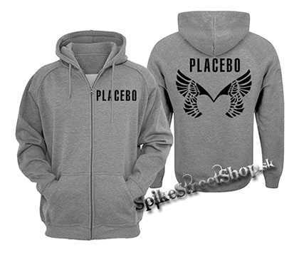 PLACEBO - Wings Logo - šedá pánska mikina na zips