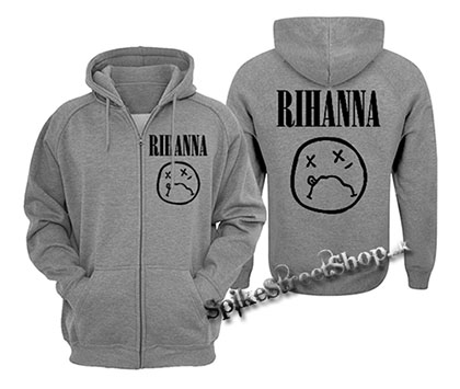 RIHANNA - šedá pánska mikina na zips
