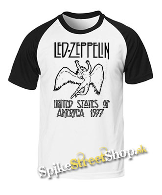LED ZEPPELIN - United States Of America 1977 - dvojfarebné pánske tričko