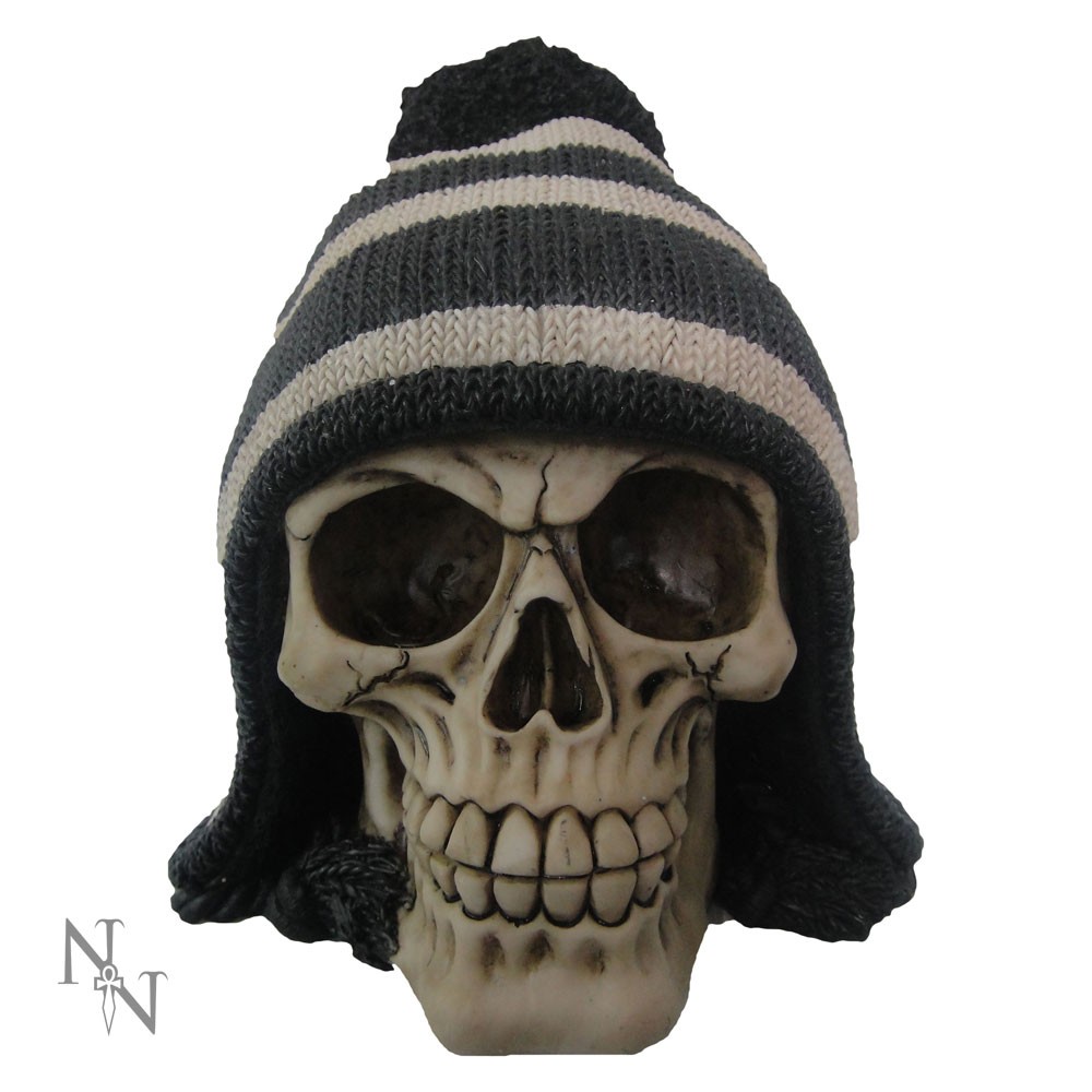 GOTHIC COLLECTION - Bobble Black and White 17cm - lebka