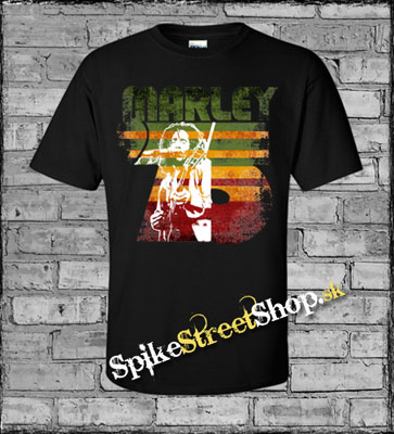 BOB MARLEY - Marley 75 - čierne detské tričko