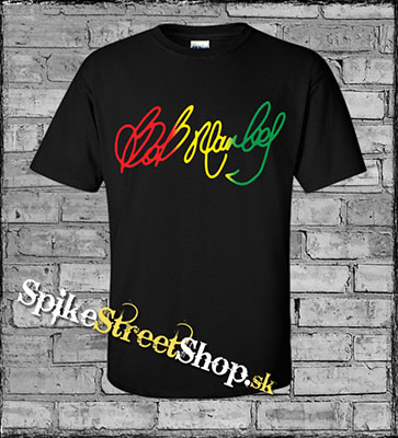 BOB MARLEY - Signature - čierne detské tričko
