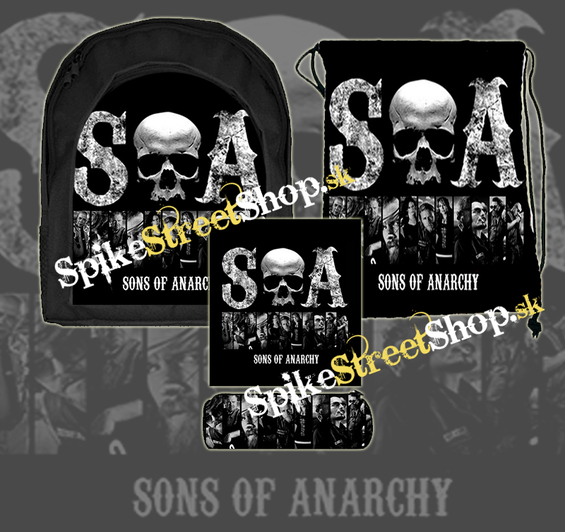 Hurá do školy - školská sada SONS OF ANARCHY(ruksak, peračník a vak na prezuvky)