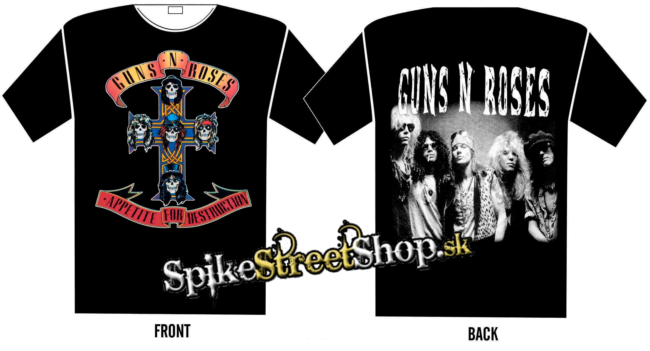 GUNS N ROSES - Appetite For Destruction - čierne pánske tričko