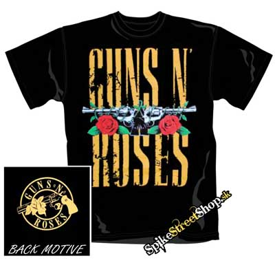 GUNS N ROSES - Big Yellow Logo - čierne pánske tričko