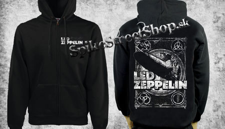 LED ZEPPELIN - Vintage Zeppelin - čierna pánska mikina na zips