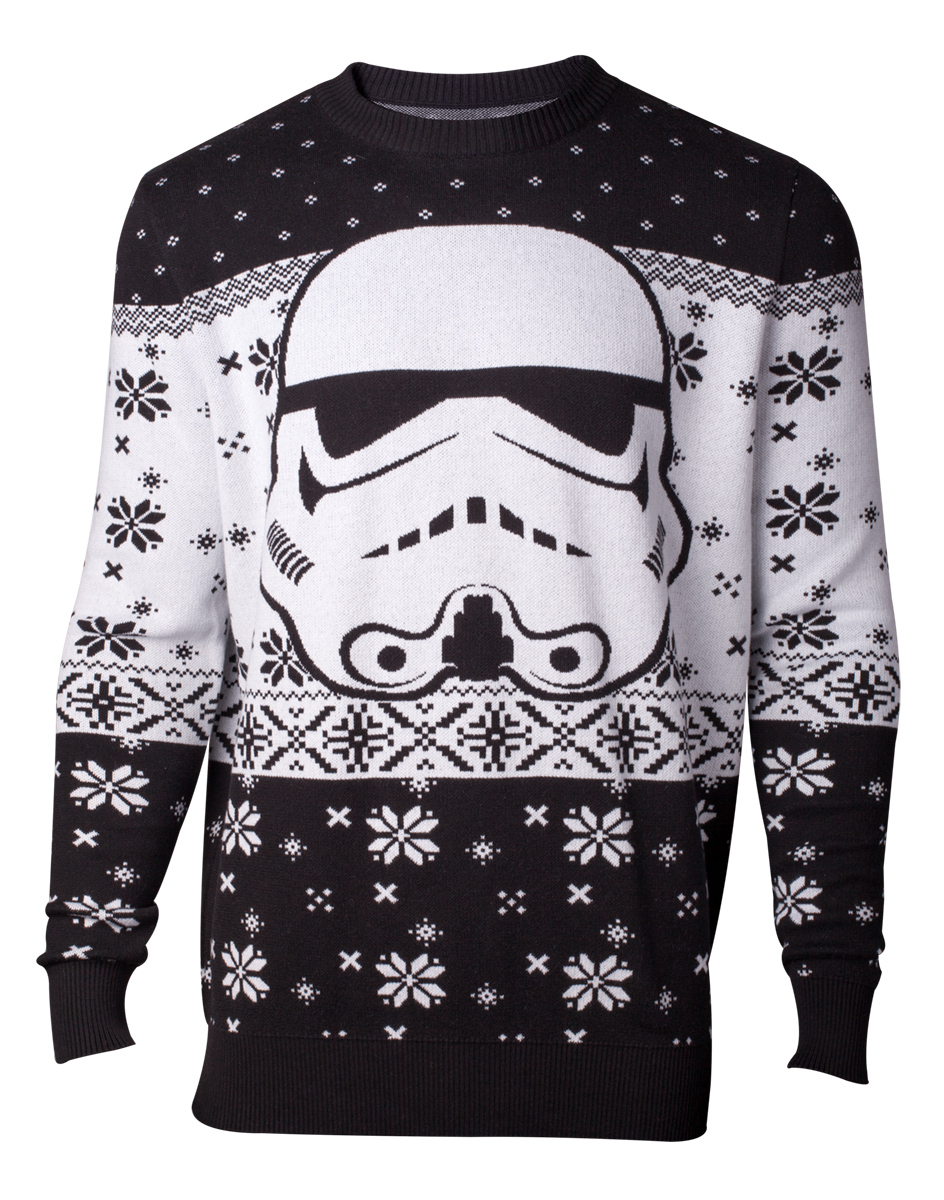 STAR WARS - Stormtrooper Head Knitted Christmas Sweater - pánsky sveter