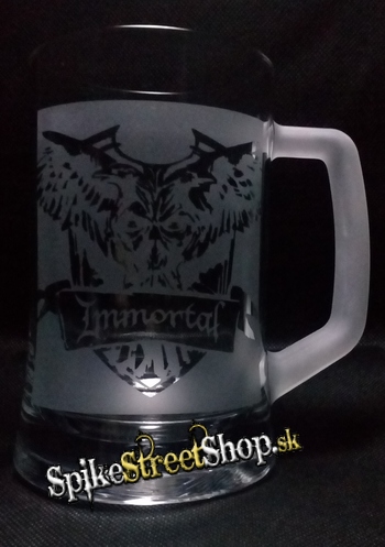 Sklenený krígel IMMORTAL - Logo