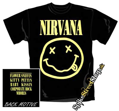 NIRVANA - Smile Flower Sniffin - čierne pánske tričko