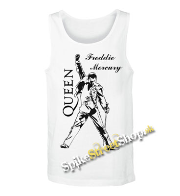 FREDDIE MERCURY - Logo & Portrait - Mens Vest Tank Top - biele