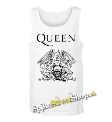 QUEEN - Logo - Mens Vest Tank Top - biele