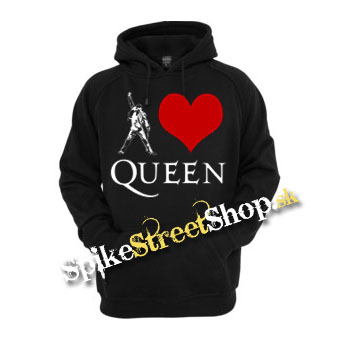 I LOVE QUEEN - čierna pánska mikina