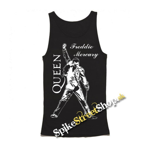 FREDDIE MERCURY - Logo & Portrait - Mens Vest Tank Top - čierne