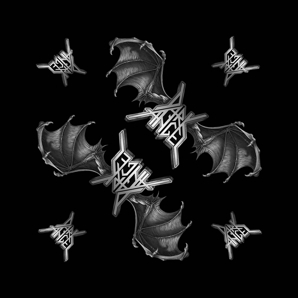 DARK ANGEL - Red Skull - čierna bandana šatka