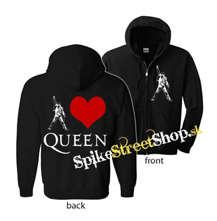 I LOVE QUEEN - mikina na zips