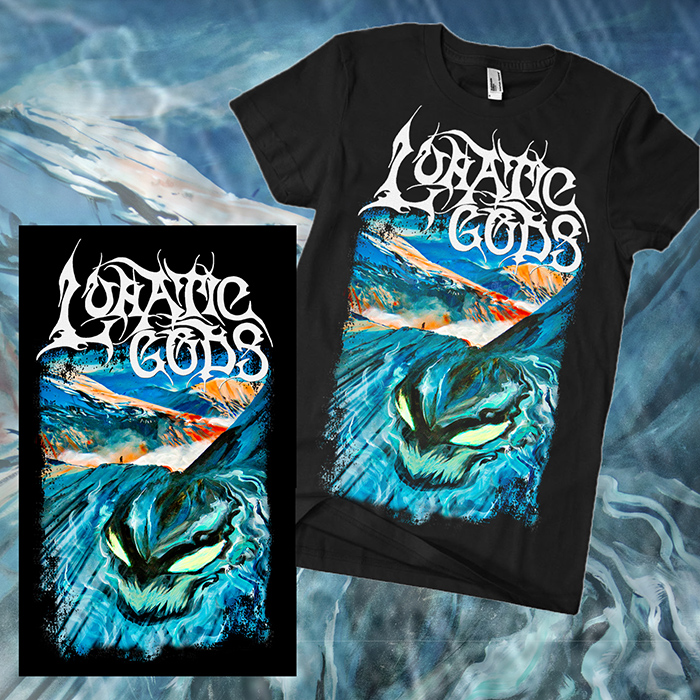 LUNATIC GODS - Čiernohlav & Classic Logo - čierne pánske tričko