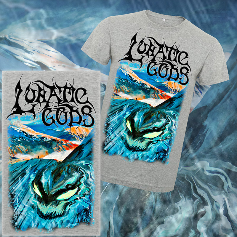 LUNATIC GODS - Čiernohlav & Classic Logo - šedé pánske tričko