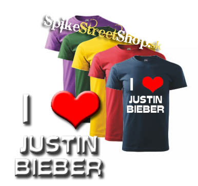 I LOVE JUSTIN BIEBER - farebné detské tričko