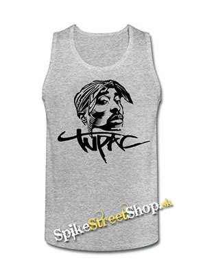 2 PAC - Portrait - Mens Vest Tank Top - šedé