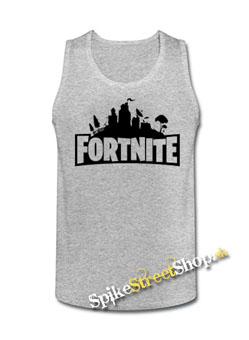 FORTNITE - Logo - Mens Vest Tank Top - šedé