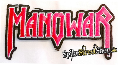 MANOWAR - Red & White & Black Logo - nažehlovacia nášivka