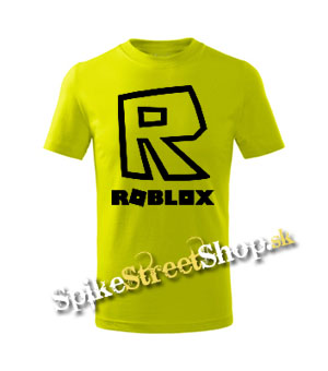 ROBLOX - Čierny Symbol & Znak - limetkové detské tričko