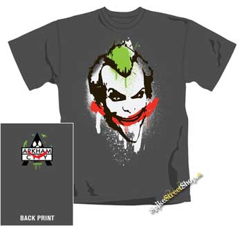 BATMAN ARKHAM CITY - Joker Graffiti - sivé pánske tričko