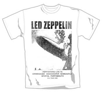 LED ZEPPELIN - UK Tour 69 - biele pánske tričko