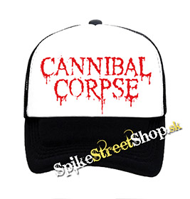 CANNIBAL CORPSE - Logo - čiernobiela sieťkovaná šiltovka model "Trucker"