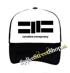 CAVALERA CONSPIRACY - Logo - čiernobiela sieťkovaná šiltovka model "Trucker"
