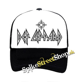 DEF LEPPARD - Logo - čiernobiela sieťkovaná šiltovka model "Trucker"