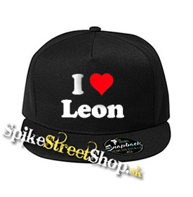 I LOVE LEON - čierna šiltovka model "Snapback"
