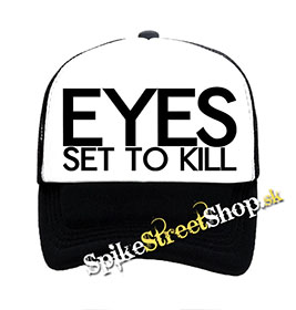 EYES SET TO KILL - Logo - čiernobiela sieťkovaná šiltovka model "Trucker"