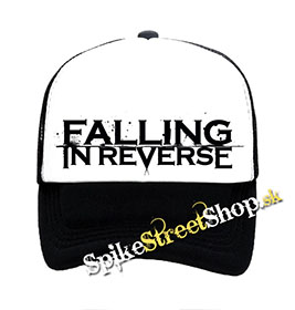 FALLING IN REVERSE - Logo - čiernobiela sieťkovaná šiltovka model "Trucker"