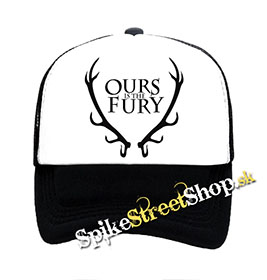 GAME OF THRONES - OURS IS THE - čiernobiela sieťkovaná šiltovka model "Trucker"