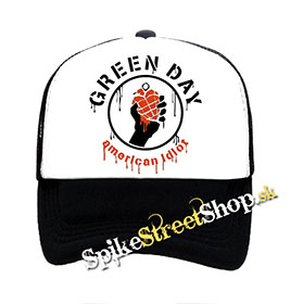 GREEN DAY - American Idiot - čiernobiela sieťkovaná šiltovka model "Trucker"