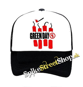GREEN DAY - Bombs - čiernobiela sieťkovaná šiltovka model "Trucker"