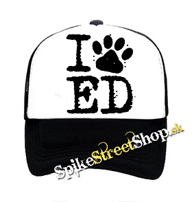 I LOVE ED SHEERAN - čiernobiela sieťkovaná šiltovka model "Trucker"