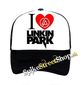 I LOVE LINKIN PARK 2 - čiernobiela sieťkovaná šiltovka model "Trucker"