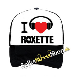 I LOVE ROXETTE 2 - čiernobiela sieťkovaná šiltovka model "Trucker"