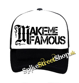 MAKE ME FAMOUS - Logo - čiernobiela sieťkovaná šiltovka model "Trucker"