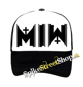 MOTIONLESS IN WHITE - Logo 2 - čiernobiela sieťkovaná šiltovka model "Trucker"
